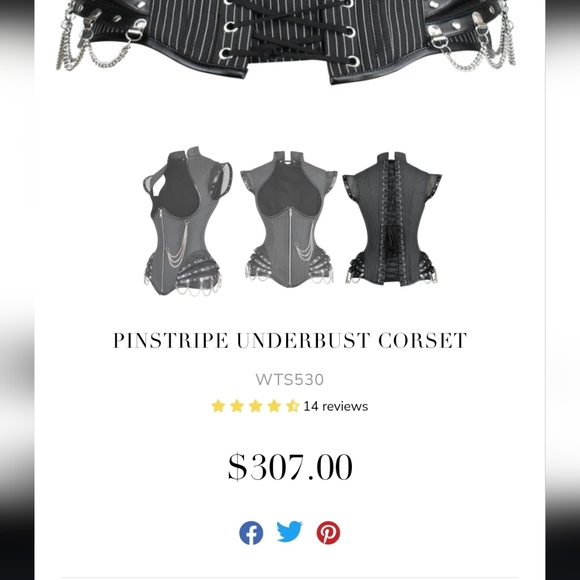 Chic Black Pinstripe Bodysuit with Chains. Brand New....Original Price $307 - Picture 5 of 5